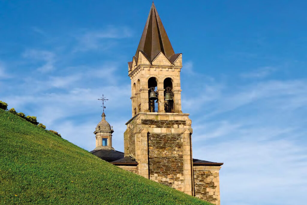 bike tour french way ponferrada church