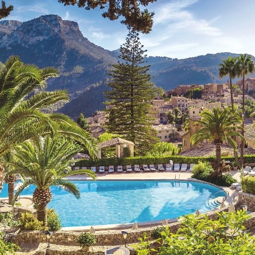 Cycling Mallorca Hotel Belmond La Residencia Swimming Pool Mountain View