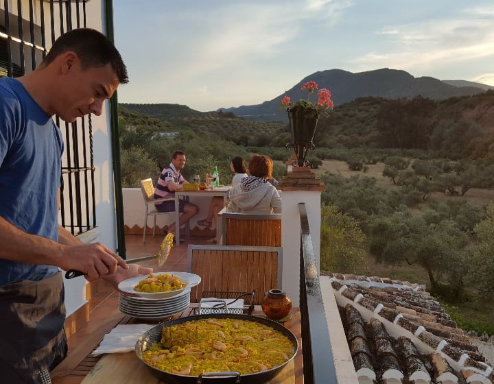 Cycling Spain Andalucia Casa Olea Alfresco Dining