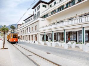 cycling mallorca hotel esplendido soller entrance terrace tram 300x224 1